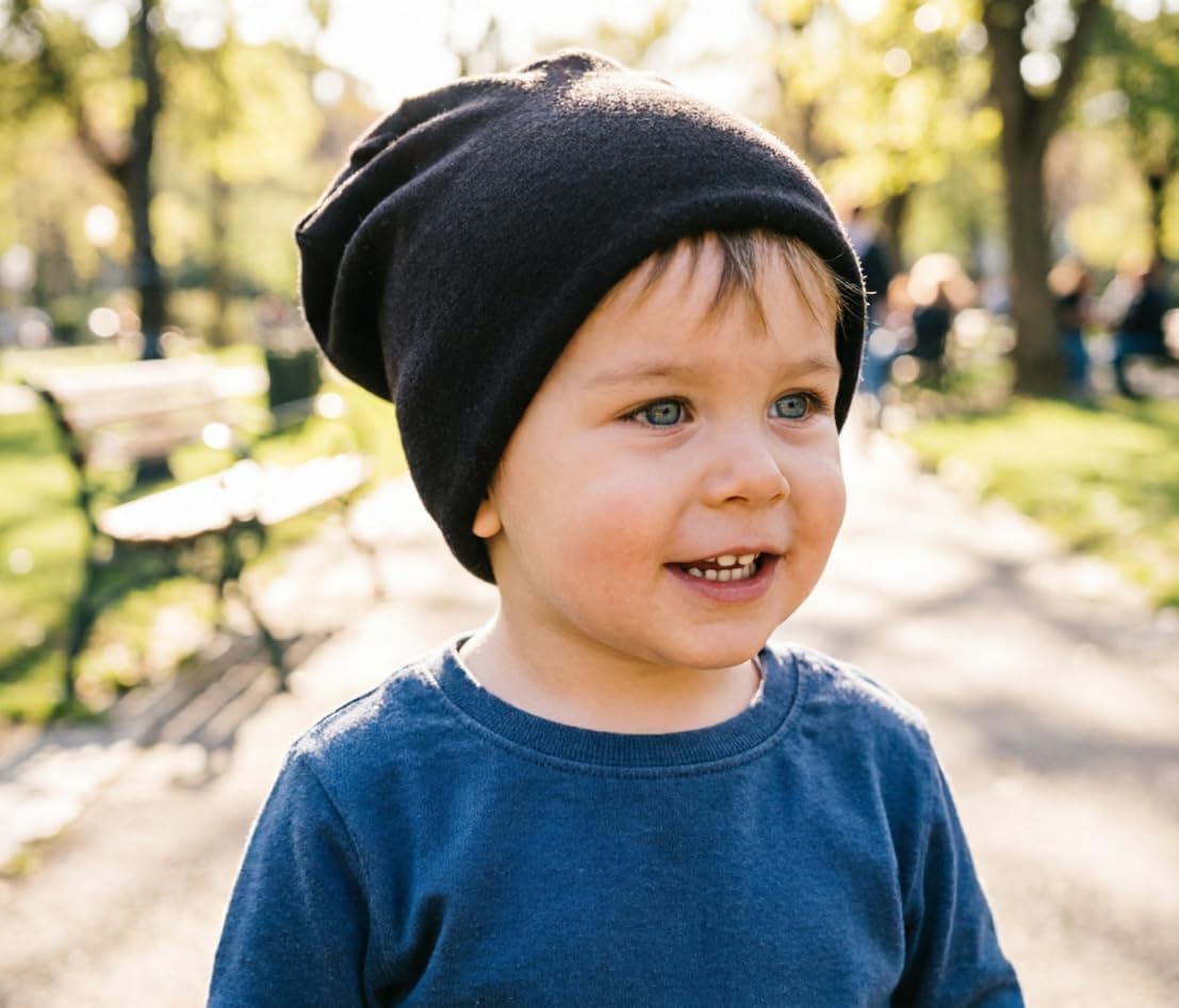 DRESHOW BQUBO 5 Pack Unisex Baby Hats for Kids Cotton Skull Caps Soft Cute Knit Cap Baby Toddler Beanie 3 Months - 6 Years