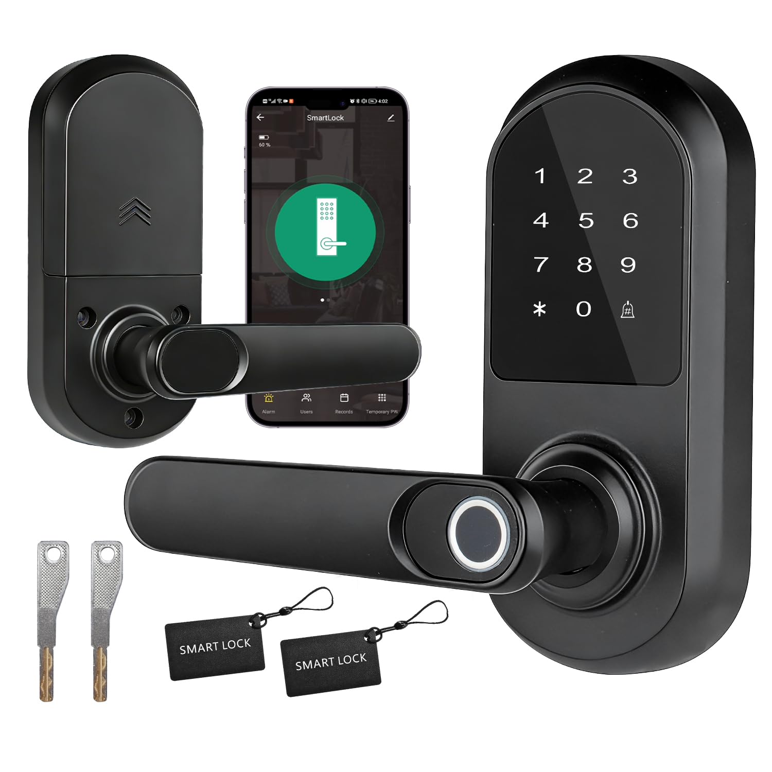 Photo 1 of Mlinlccko Smart Door Lock WiFi APP Remote Control Unlocking Keyless Entry Fingerprint Passwords IC Fobs Electronic Touchscreen Keypad Handle Deadbolt an-ti Peeping Passwords