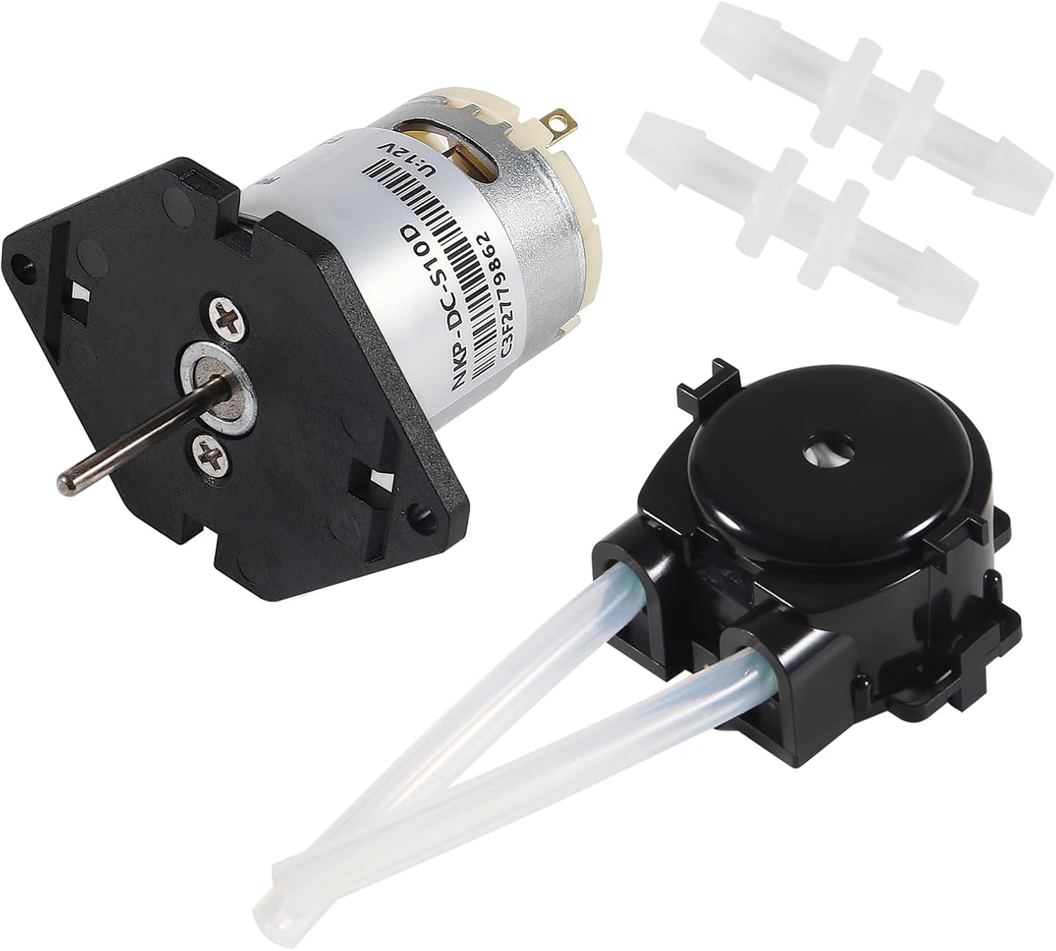 2Pcs DC 12V Peristaltic Pump DIY Small Liquid Dosing Pump for Aquarium Lab Analytical - Black