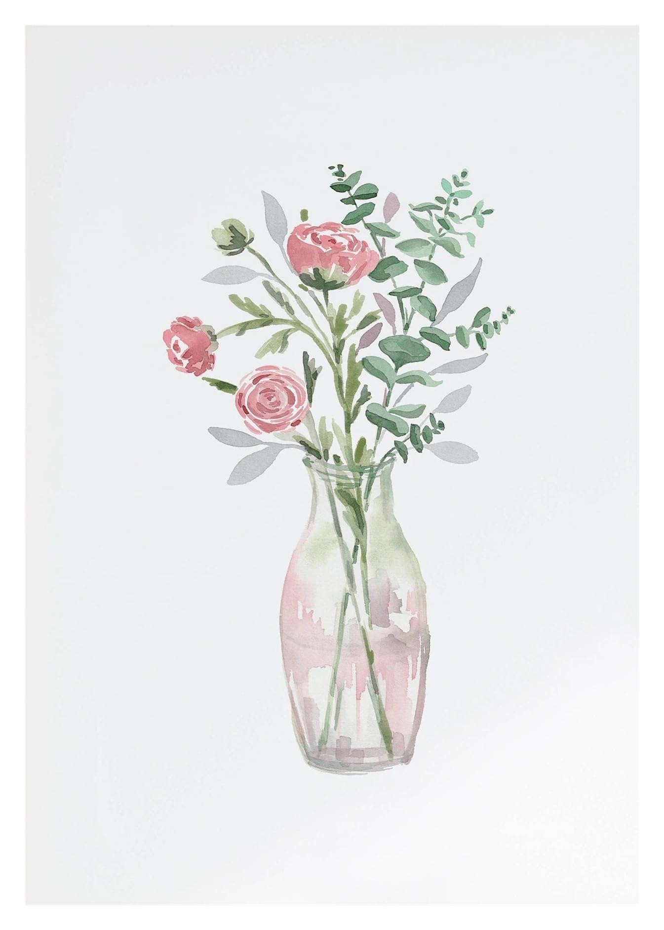 XENITE Wall Art Canvas Prints Watercolor Wildflower Watercolor Botanical Flower Poster Prints Plant Boho Wall Art Canvas Painting Pictures Living Room Decor(B,40X50cm)