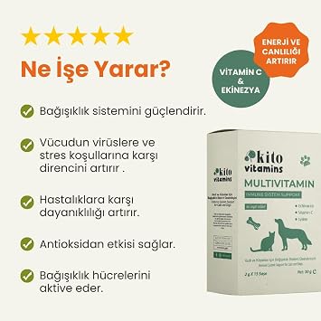 Kito Multivitamin Immune System Supporter 2g X 15 Sachet for Cats and Dogs