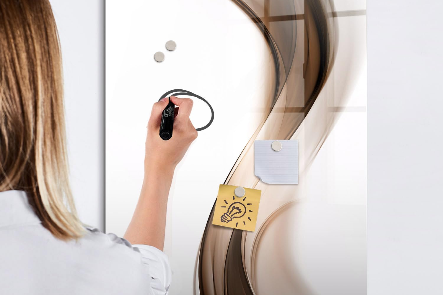 Lavagna Magnetica Elegante in Vetro | Kit Completo con Magneti Neodimio, Pennarello e Pulitore | Perfetta per Ufficio e Casa - 60x40 - Agenda settimanale base