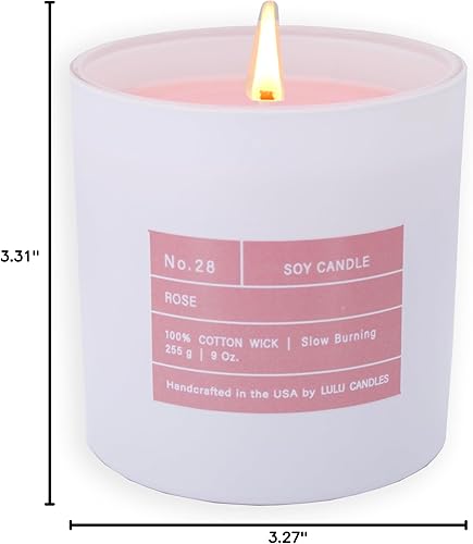 Miniatura 6 de Lulu Candles Huele a rosas Vela perfumada en tarro de soja de lujo Vertida a mano en los Estados Unidos Altamente perfumada y de larga duración