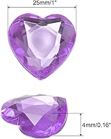 Vista 2 de MECCANIXITY 20 piezas de diamantes de imitación acrílicos de corazón de 0.98 pulgadas (0.984 in) con parte trasera plana, gemas de plástico