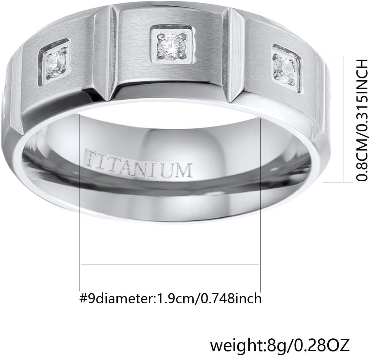 ringheart Couple Rings Matching Black Plated 1.5CT AAA CZ 2pcs Women Wedding Ring Sets for Him and Her Men Band