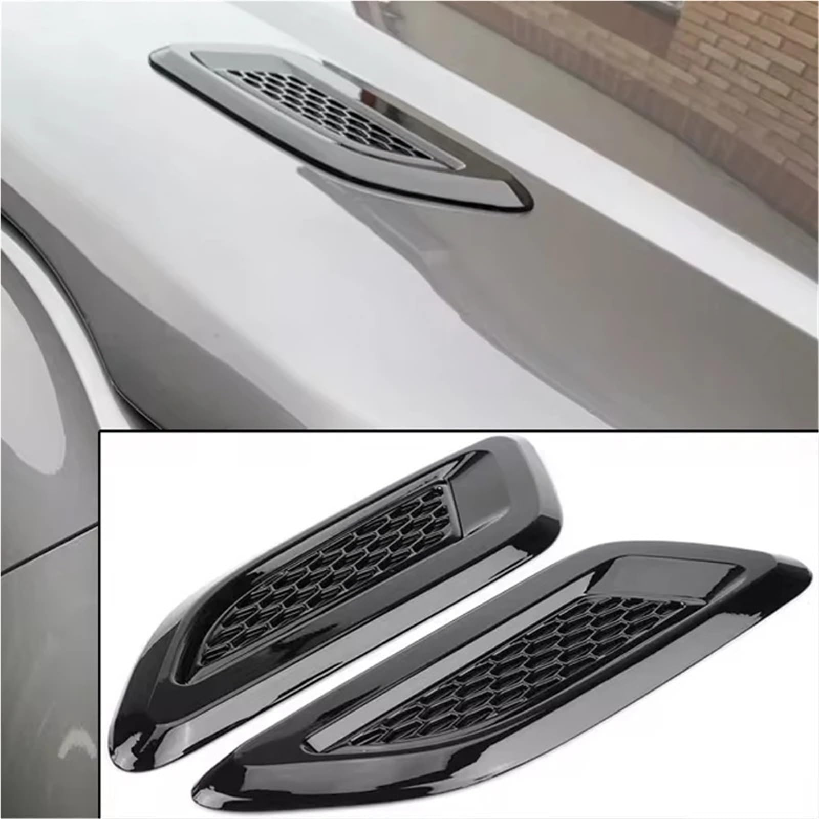 Uniwersalne maski wlotu powietrza do samochodu Kratka wlotu powietrza | Dekoracyjna osłona otworów wentylacyjnych w kształcie miarki(Carbon Fiber Pattern)
