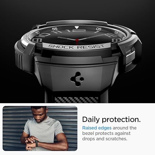 Miniatura 5 de Spigen Rugged Armor Pro - Funda diseñada para Samsung Galaxy Watch 6 Classic de 1.77 pulgadas (1.850 in) con banda protectora de TPU con correa