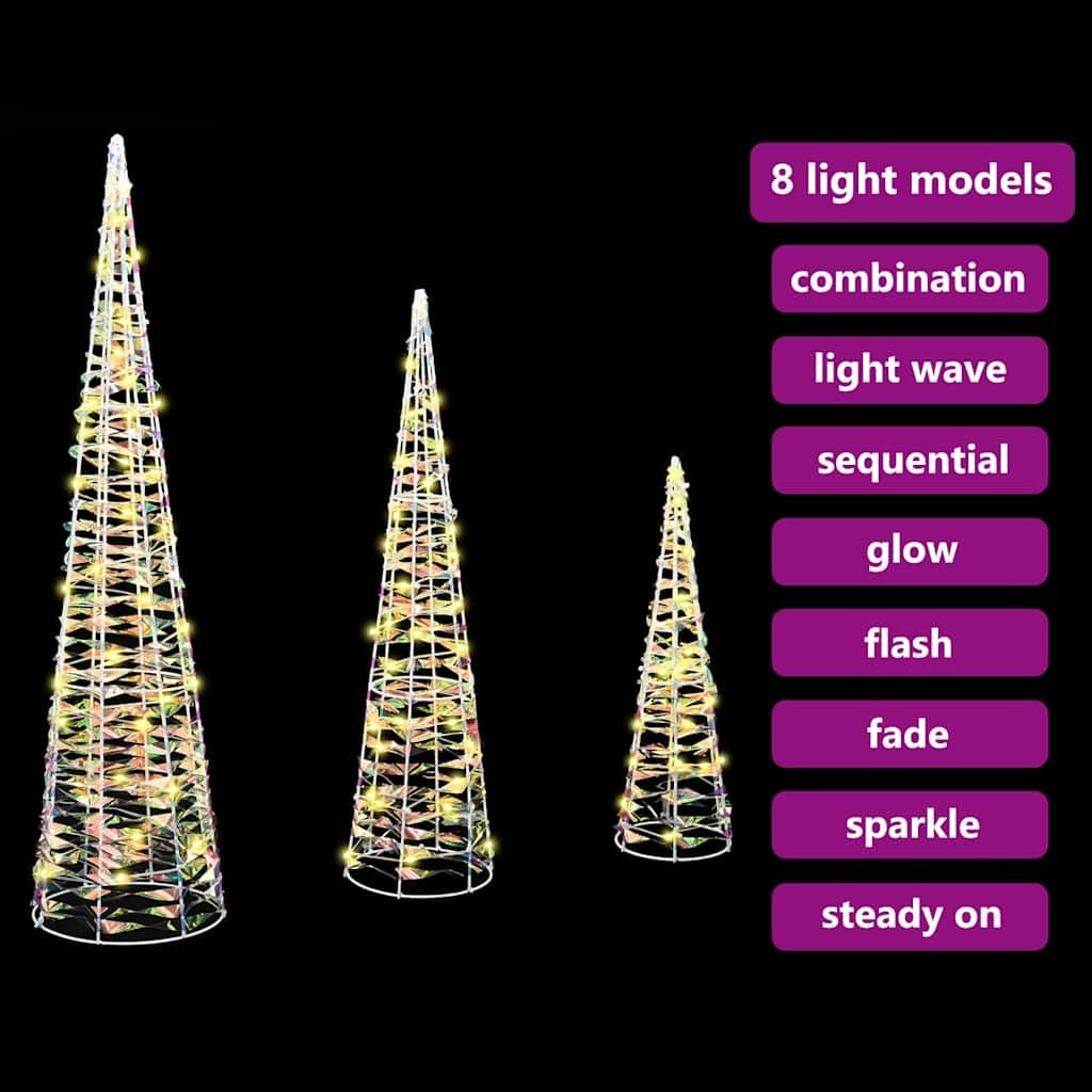 vidaXL Weihnachtsbaum 3 STK. Warmweiß 20 x 20 x 80 cm PET 90 LEDs