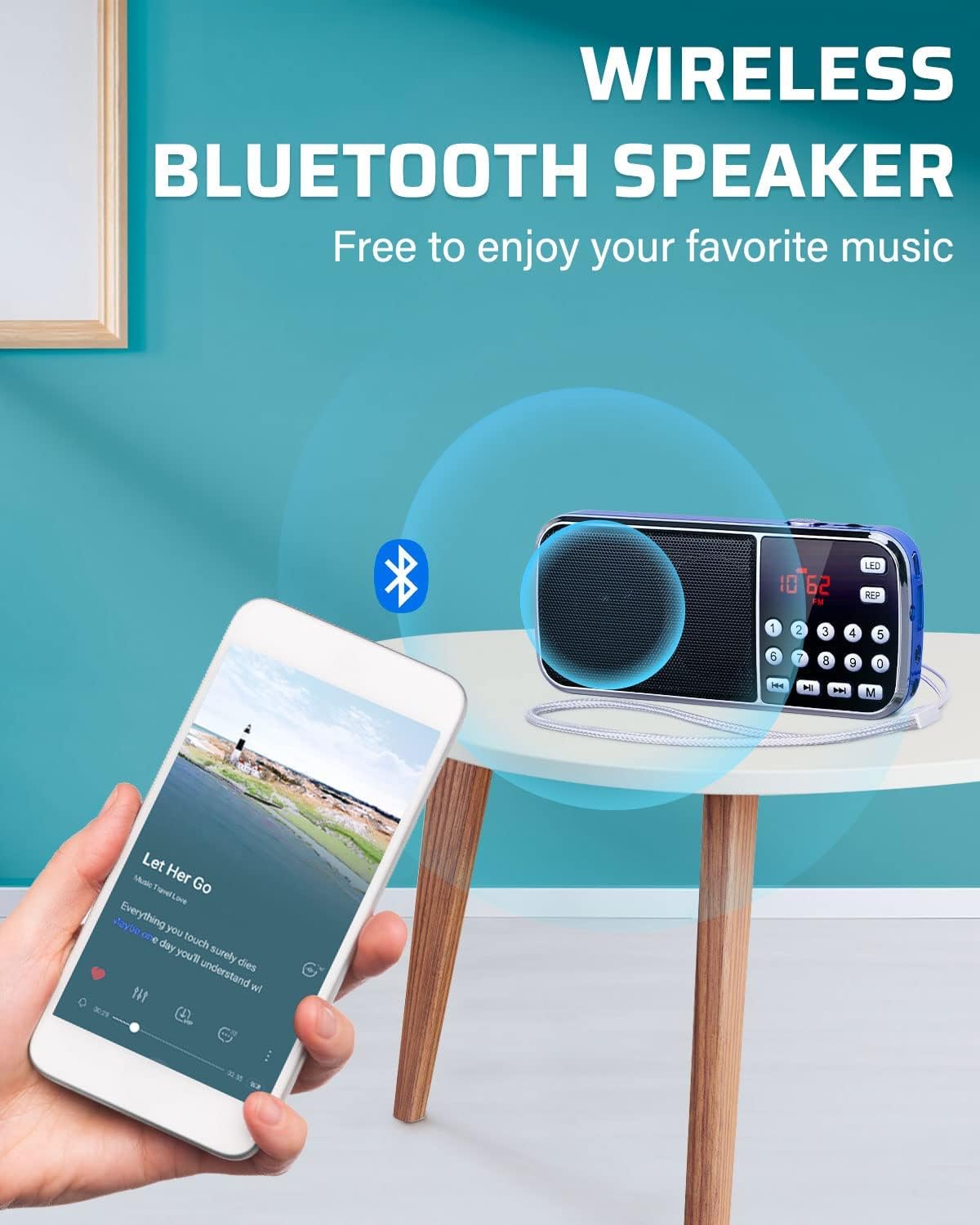 PRUNUS J-189 Bluetooth AM FM Radio, Small Pocket Portable Radio with Dual Speaker Heavy Bass, PRUNUS J-777 Pocket Radios Portable AM FM Small Walkman Radio with Best Reception(Blue+White) : Electronics