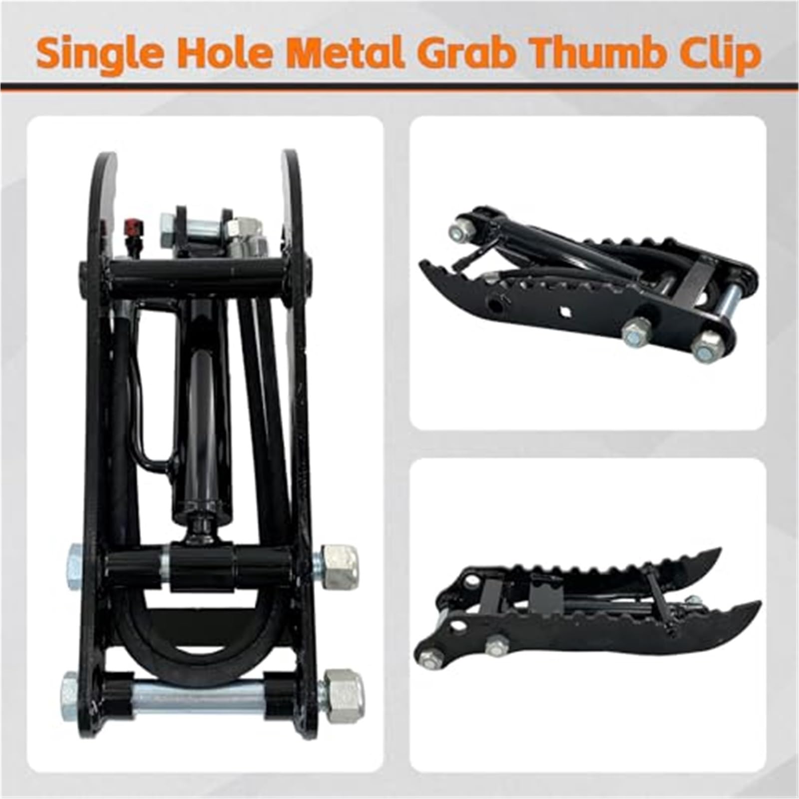 Hydrauliczny zacisk kciukowy do MINI, osprzętu do koparek, pojedynczy otwór, metalowy zacisk kciukowy pasuje do koparek do 3 ton, z 2 wężami M14 Drążek sterujący koparką