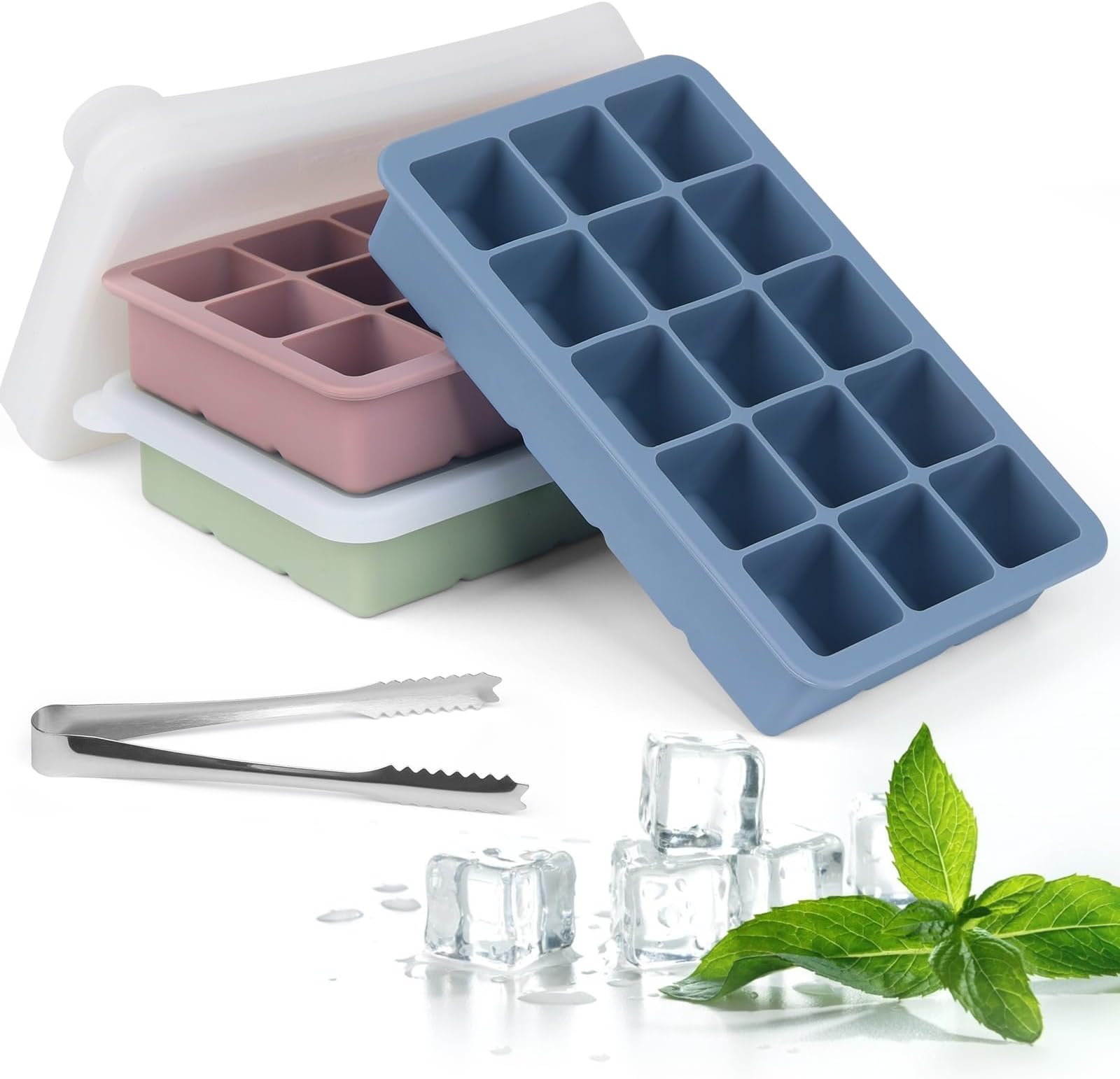OXO Good Grips No-Spill Ice Cube Tray, White/Blue : Amazon.co.uk: Home ...