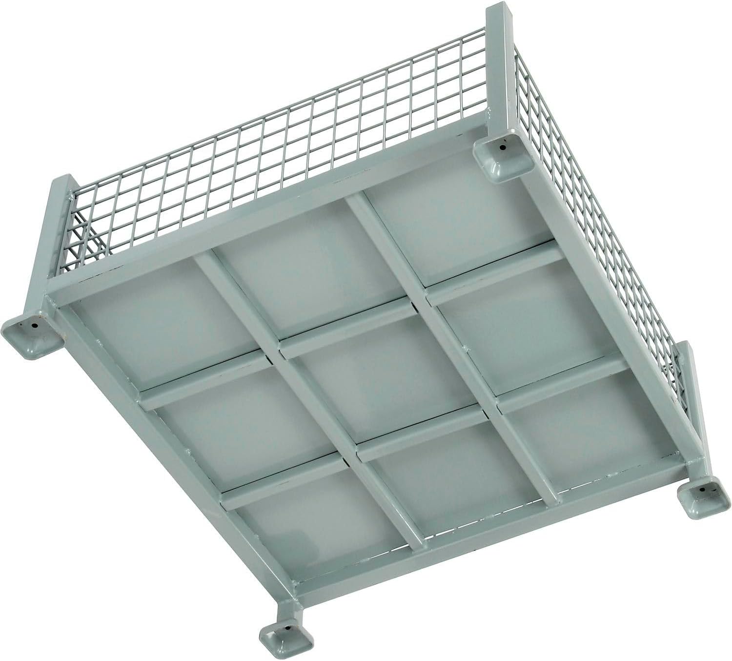 Global Industrial Mini-Bulk Container with Wire Mesh Sides, 38x38x16, 2600 Lb Capacity