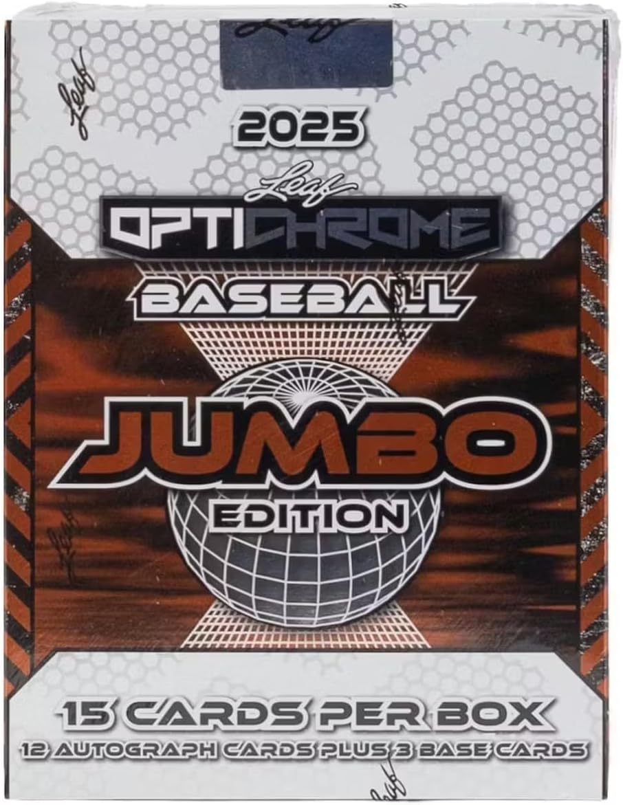 2025 Leaf Optichrome Baseball Hobby Jumbo Trading Card Box (12 Autographs Per Jumbo Box)