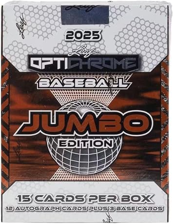 2025 Leaf Optichrome Baseball Hobby Jumbo Trading Card Box 12 Autographs Per Jumbo Box