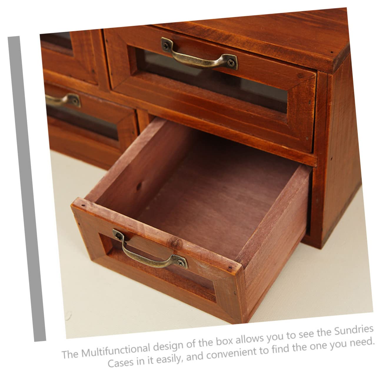 Lurrose Organisateur Bois Vintage Pour Bijoux Et Accessoires Rangement Élégant Double Couche Pour Bureau Et Maison