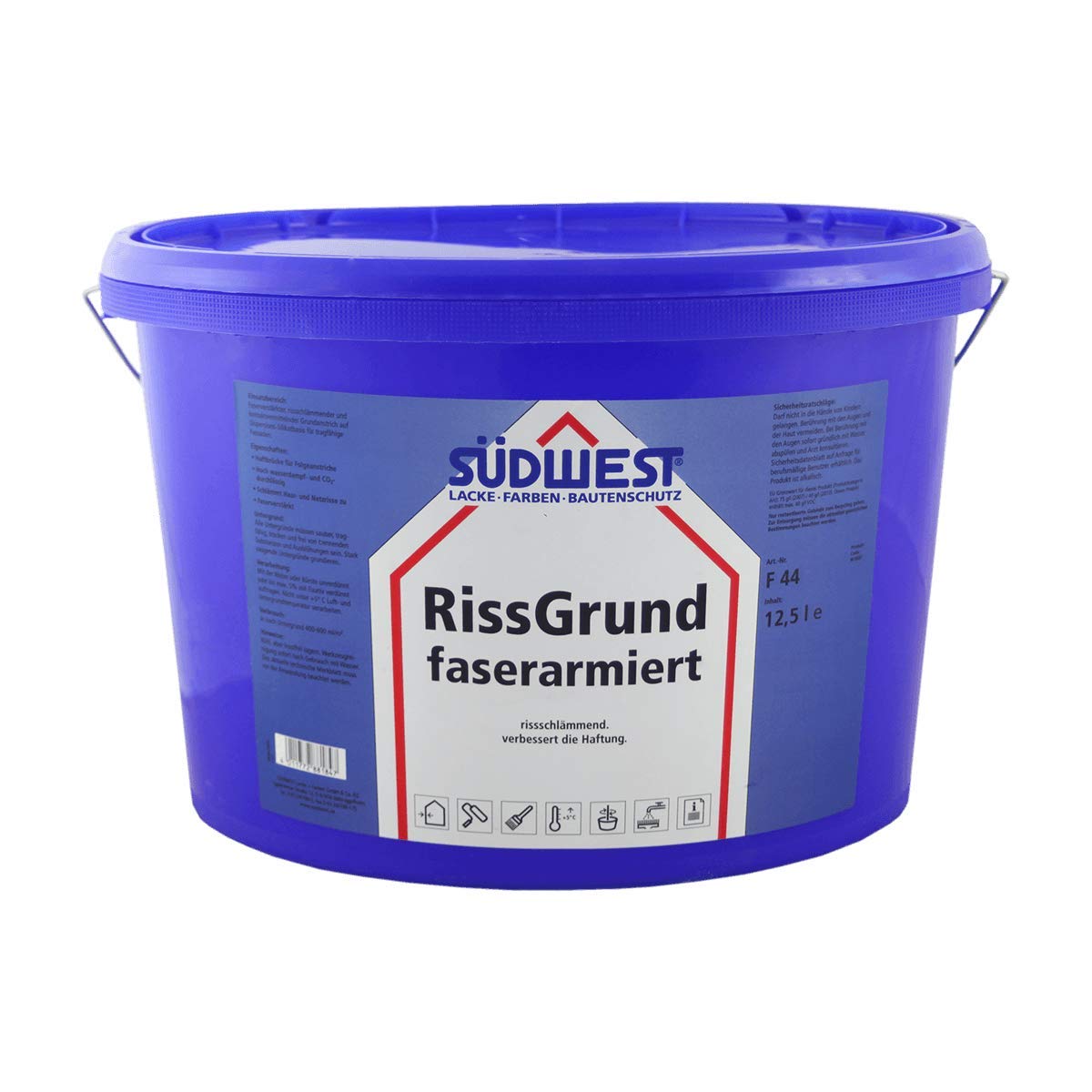 Südwest RissGrund faserarmiert Fassadenfarbe weiss 12,5 Liter