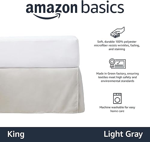 Miniatura 2 de Tienda Basics Falda de cama plisada - King, gris claro