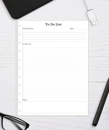 Miniatura 10 de Papel de repuesto A4 sin perforar, papel de relleno de hojas sueltas para carpeta de anillosdiscos para cuadernos, papel blanco de cuadrícula de