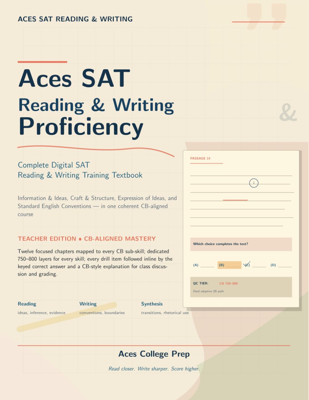 Aces SAT Reading and Writing Proficiency: Teacher's Version (Aces SAT Prep)