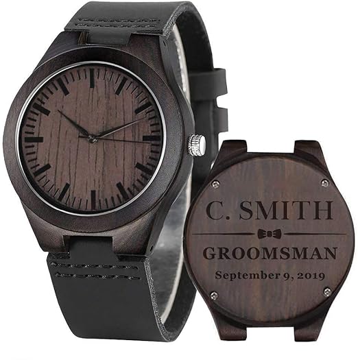 wooden groomsmen watches
