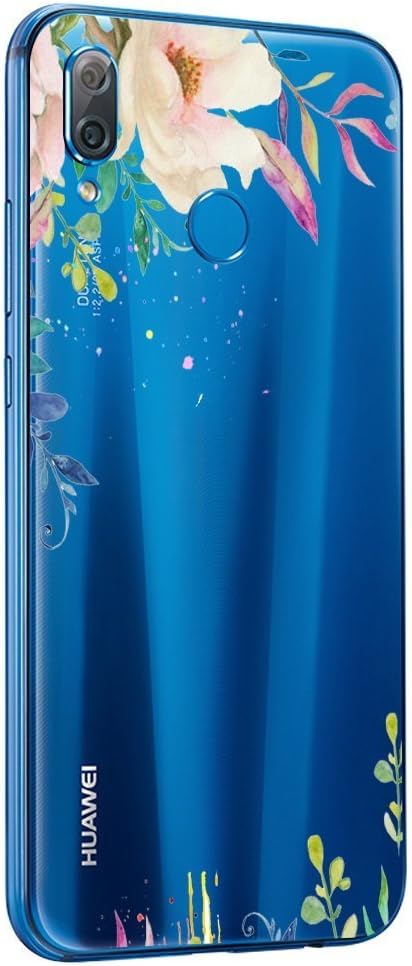Case Apply for Huawei P20 Lite Case Transparent Silicone Protective Cover Soft Phone Cover for Huawei P20 Lite/Nova 3e Flower