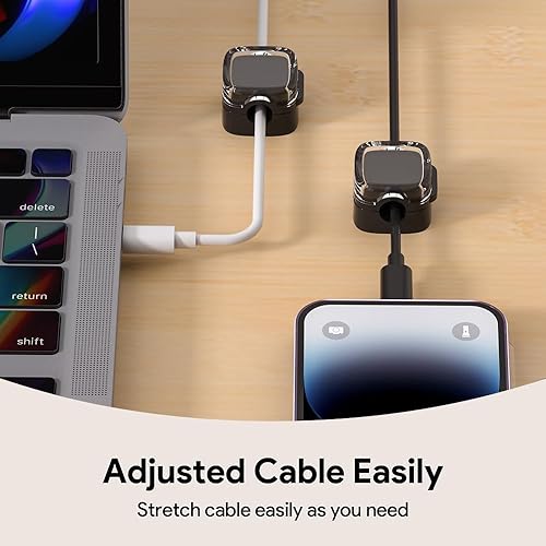 Miniatura 5 de Clips magnéticos para cables, gestión de soportes de cables ajustables, organizador de alambre adhesivo para el hogar, oficina, escritorio,