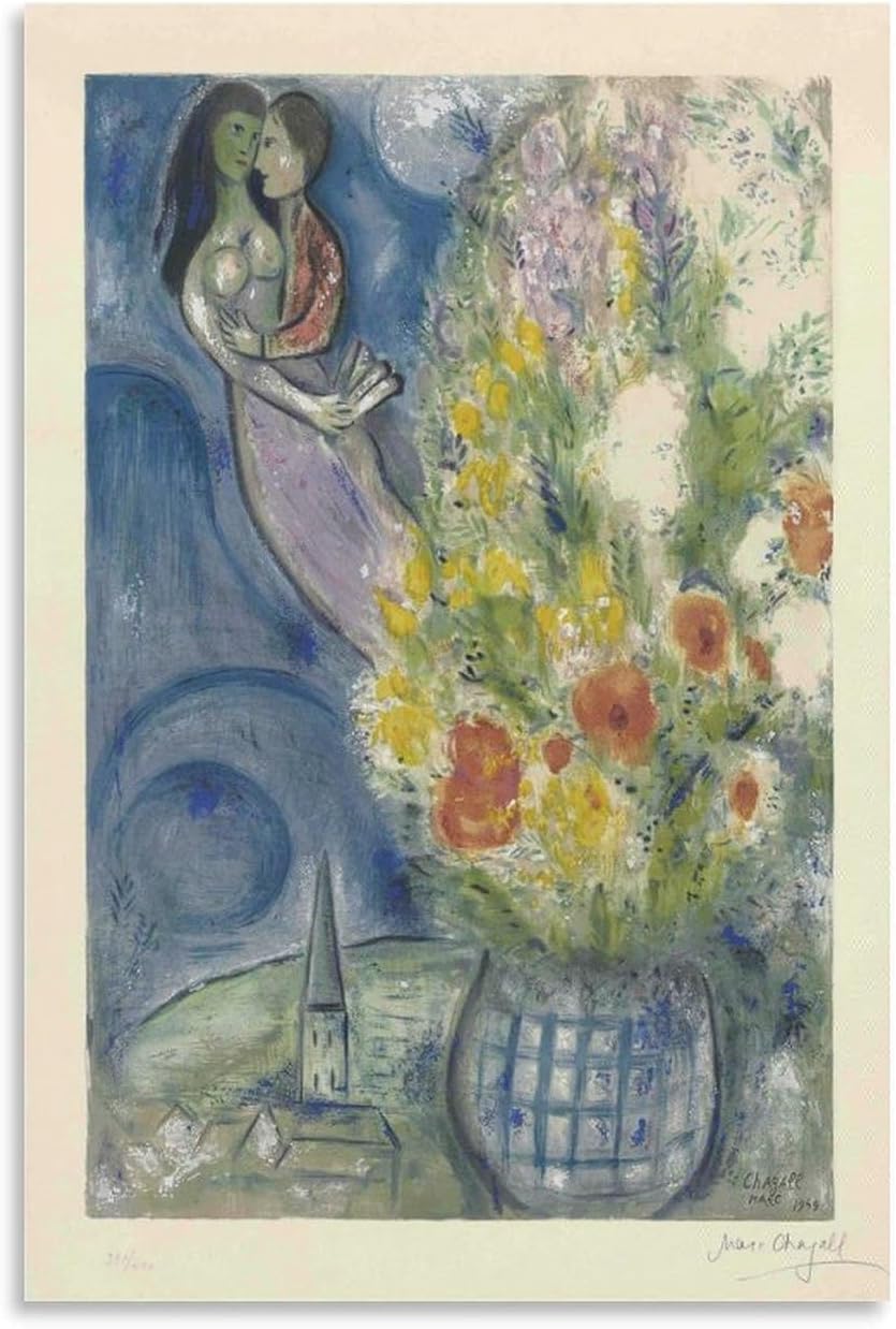 Waeta Rnvzx Marc Chagall Posters And Prints (The Poppies) Canvas Painting Marc Chagall Wall Art For Modern Living Room Home Decor Picture 50x70cm No Frame