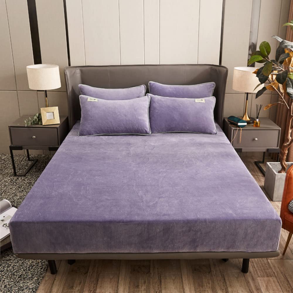 Drap-housse velours chaud 120X200cm - Excellence et douceur pour lit simple
