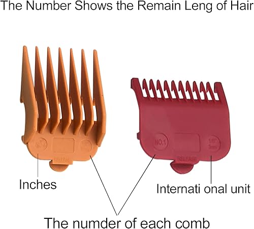 Miniatura 4 de Peines guía profesionales de cortapelos de 1/16 pulgadas a 1 pulgada (0.059-0.984 in), compatibles con cortadoras/recortadoras profesionales Wahl