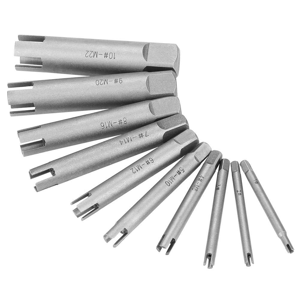 Fafeicy Set di estrattori per rubinetti, ad alta velocità in acciaio inox con testa rotta, per rimuovere viti e bulloni (set da dieci pezzi), estrattore a filo rotto