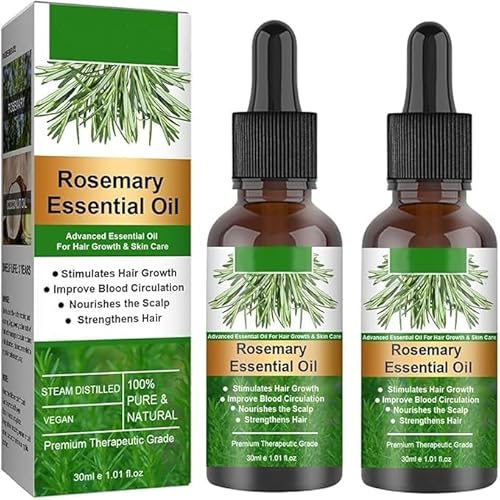 2pcsRosemary Essential Oil, Rosemary Oil for Hair Growth & Skin Care, Organic Rosemary Oil, Nourishment Scalp, Improves Blood Circulation, Rid of Itchy and Dry Scalp, for Men Women