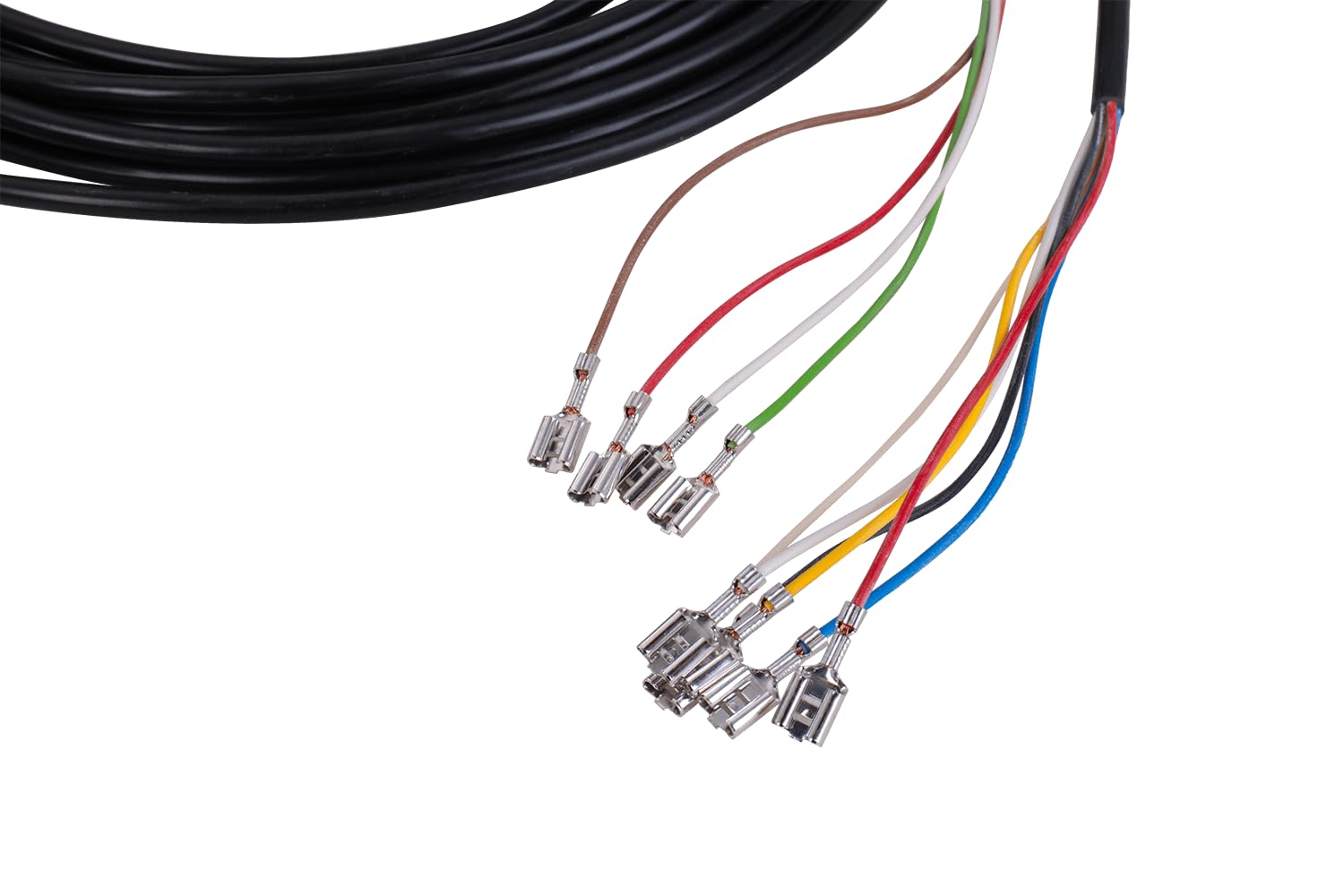 MANTES Anhängerkabelbaum 7 m 7 PIN universal 12 V 7 m 0,75 mm2 7 PIN 4 Funktionen für Pkw Anhänger Abschleppwagen und Wohnwagen 7 PIN Stecker und 6,3 mm Anschlüsse für Rückleuchten