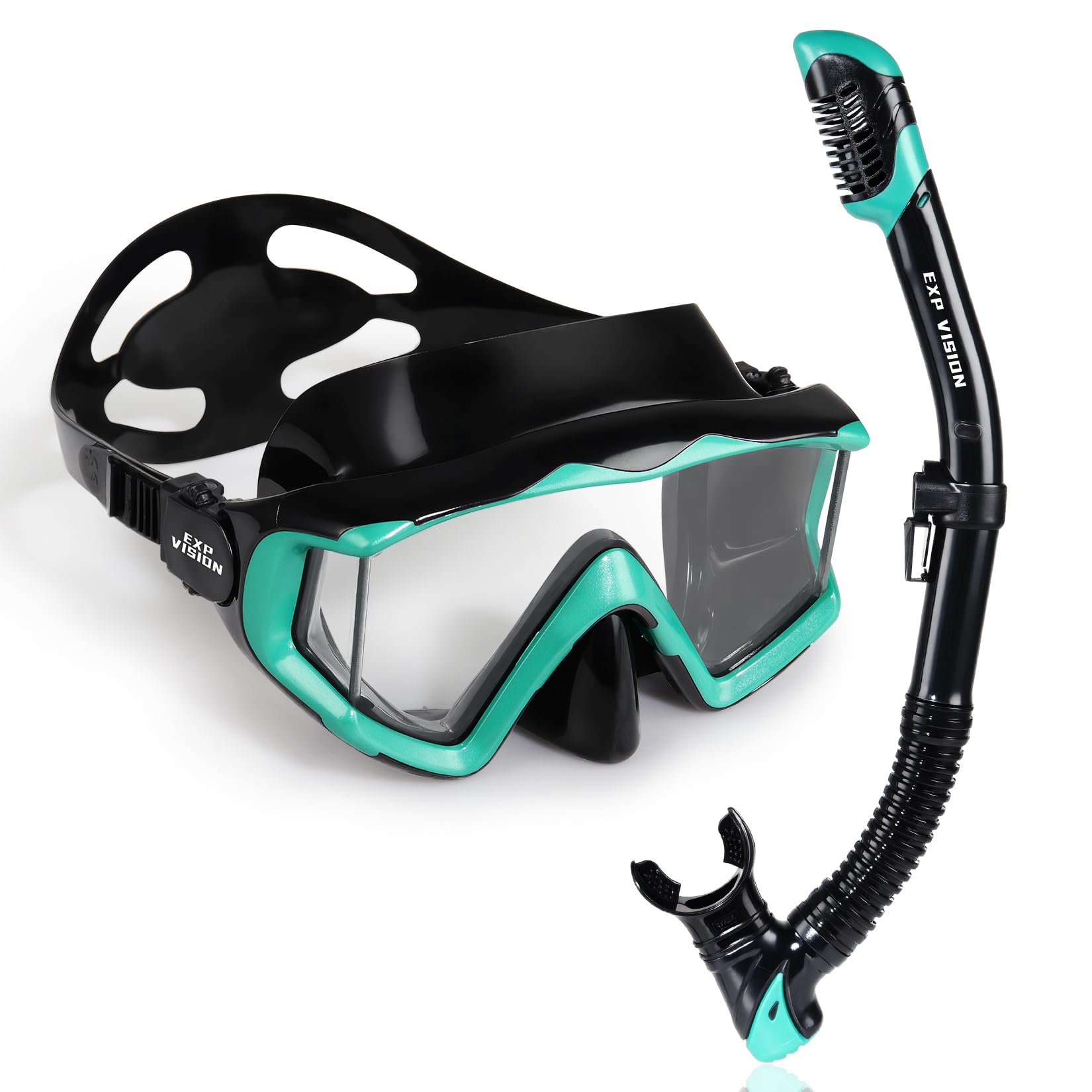 Adult Pano 3 Scuba Diving Mask, Tempered Glass Snorkel Mask Anti-Fog Swim Mask No Leakage Swim Goggles with Nose Cover Snorkeling Gear for Snorkeling, Freediving, Swimming