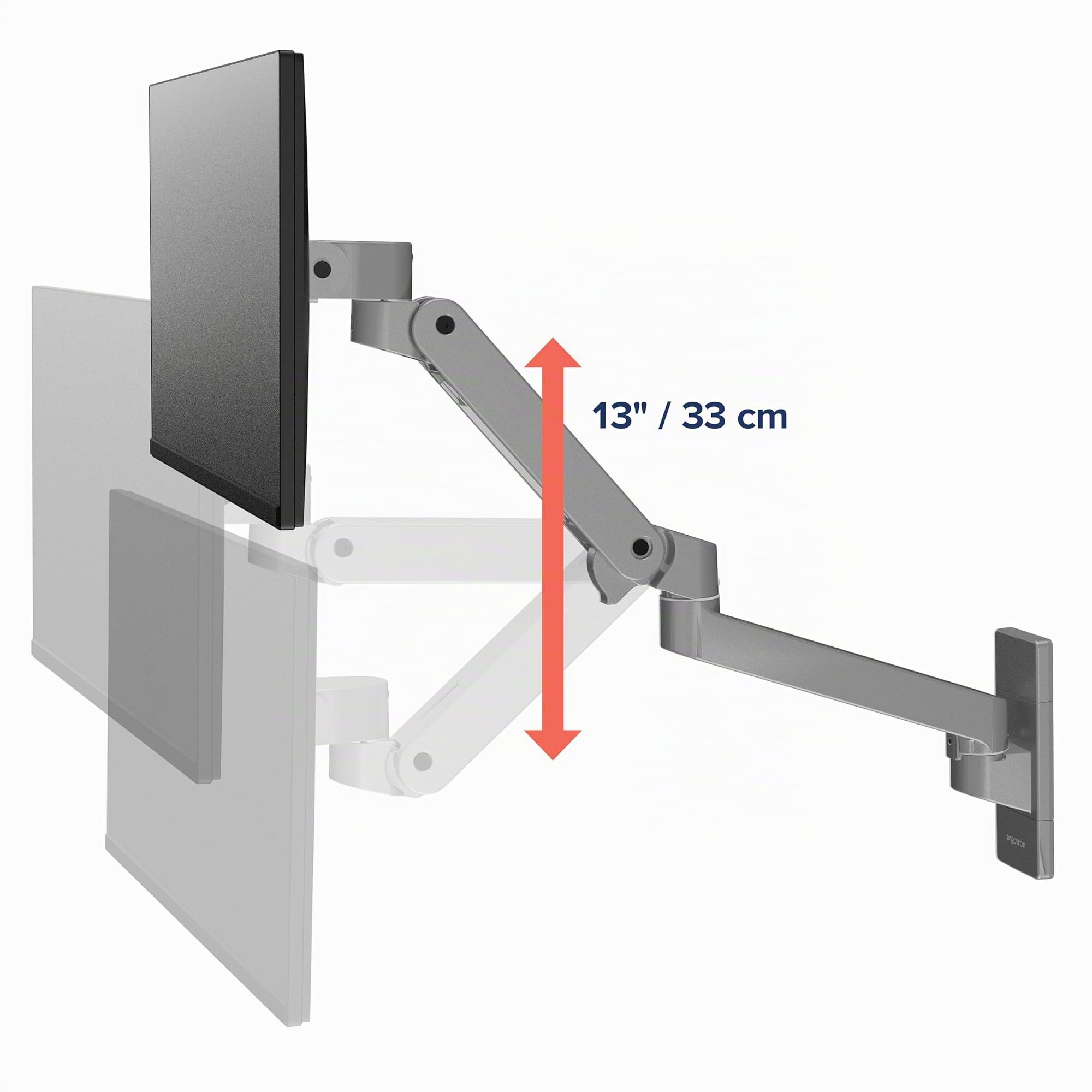 Ergotron LX Pro Premium - Braccio singolo per monitor, VESA da parete – per monitor fino a 34", da 4 a 10 kg, grigio scuro