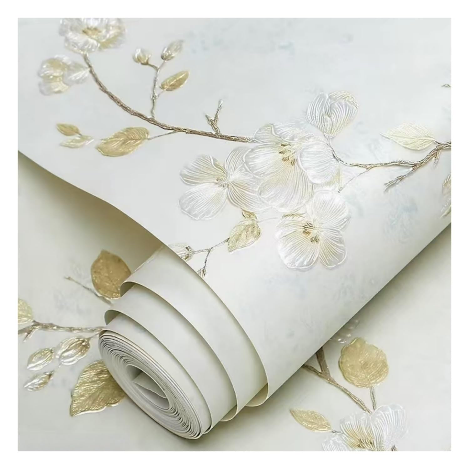 Lxlambentive European Style Self Adhesive Wallpaper, Embossed Peel and Stick Wallpaper with Eco-Friendly Finish, 53cm Wide Roll for Living Room, Bedroom & Feature Walls(B,0.53x9m)