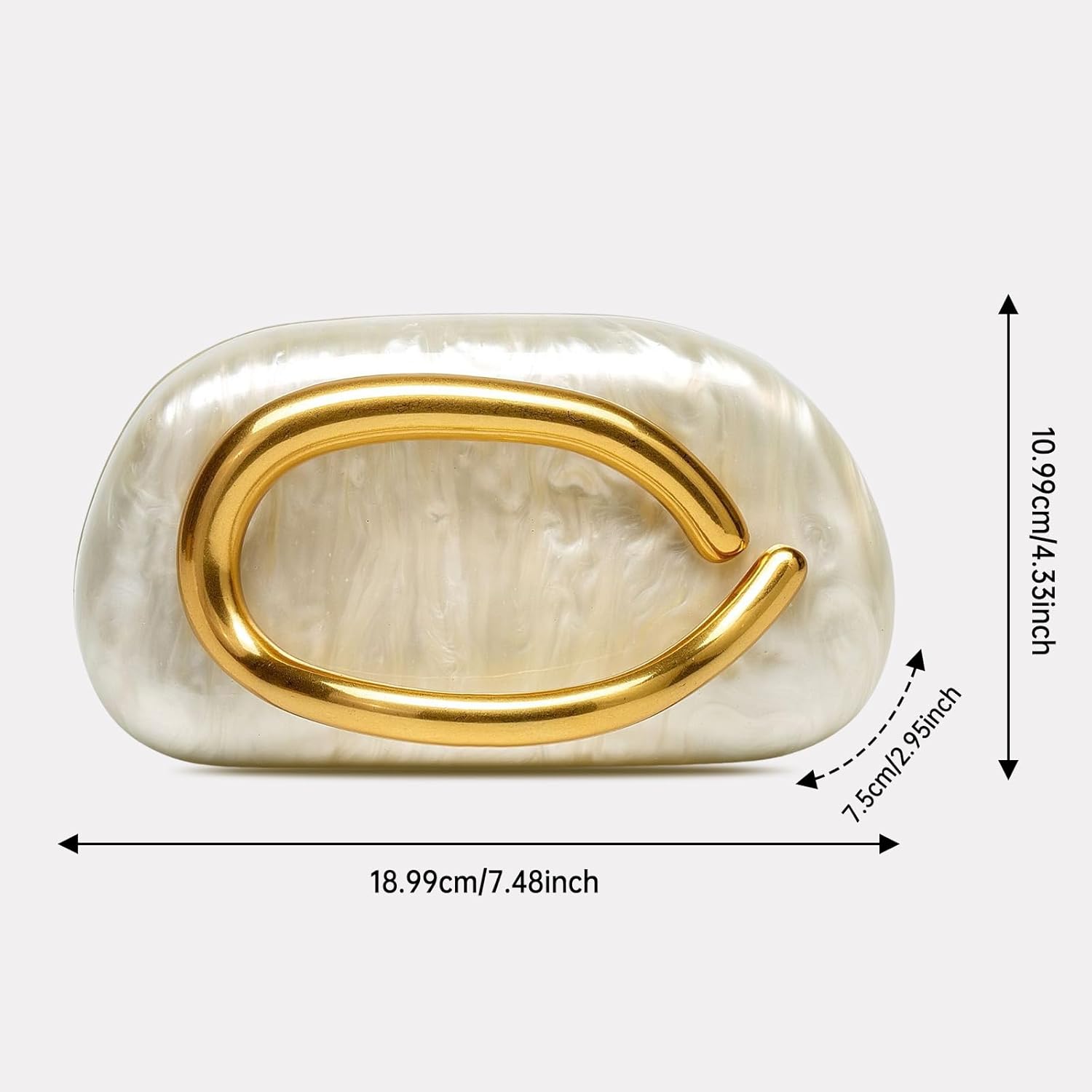 Gold Clutch Purses for Women Formal,Marble Acrylic Women's Evening Handbags Purse,Trendy Metal Handle Evening Purse,Clutch Bag 2025 for Wedding Party Causal - Image 6