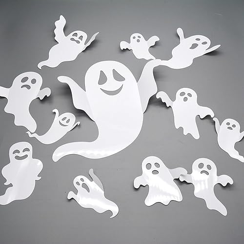 24 calcomanías de pared de Halloween, fantasma, calcomanías de pared reutilizables 3D, decoración de pared de fantasma, calcomanías de pared
