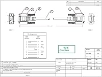 Vista 6 de CableWholesale Cable de módem nulo, cable serie DB9 hembra a DB9 hembra, clasificación UL, 8 conductores, beige, 25 pies, cable de módem nulo serie