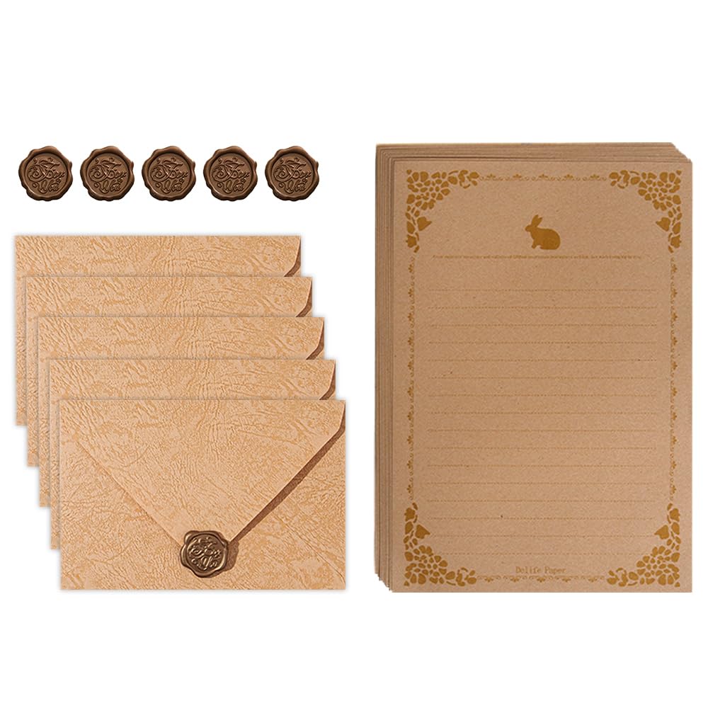 20 PCS Writing Paper and Envelopes Set, Vintage Letter Stationary Sets