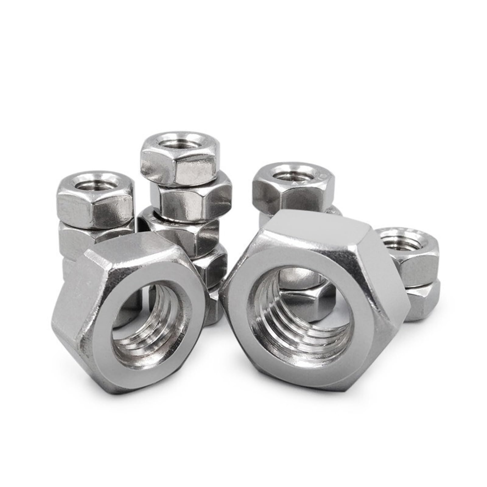 Metryczne nakrętki mocujące ze stali nierdzewnej 304 DIN934 M1,2 do M20 do mechanicznego montażu sprzętu(10PCS-M18-304)