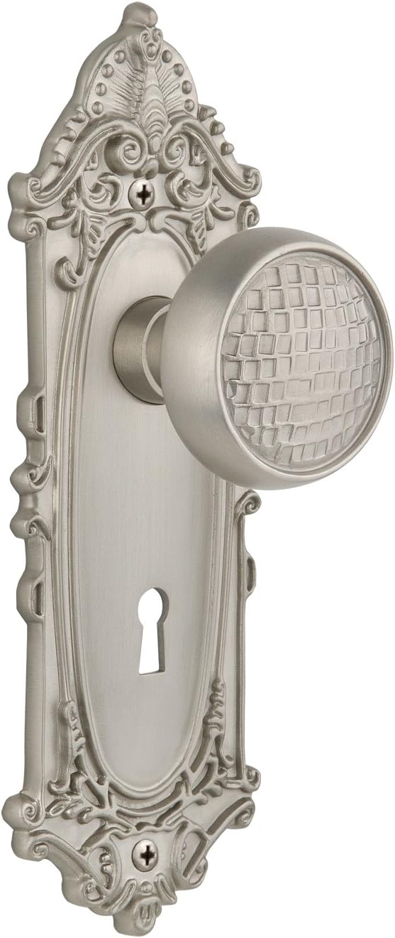 Nostalgic Warehouse Victorian Plate with Keyhole Craftsman Knob, Privacy - 2.75", Oil-Rubbed Bronze