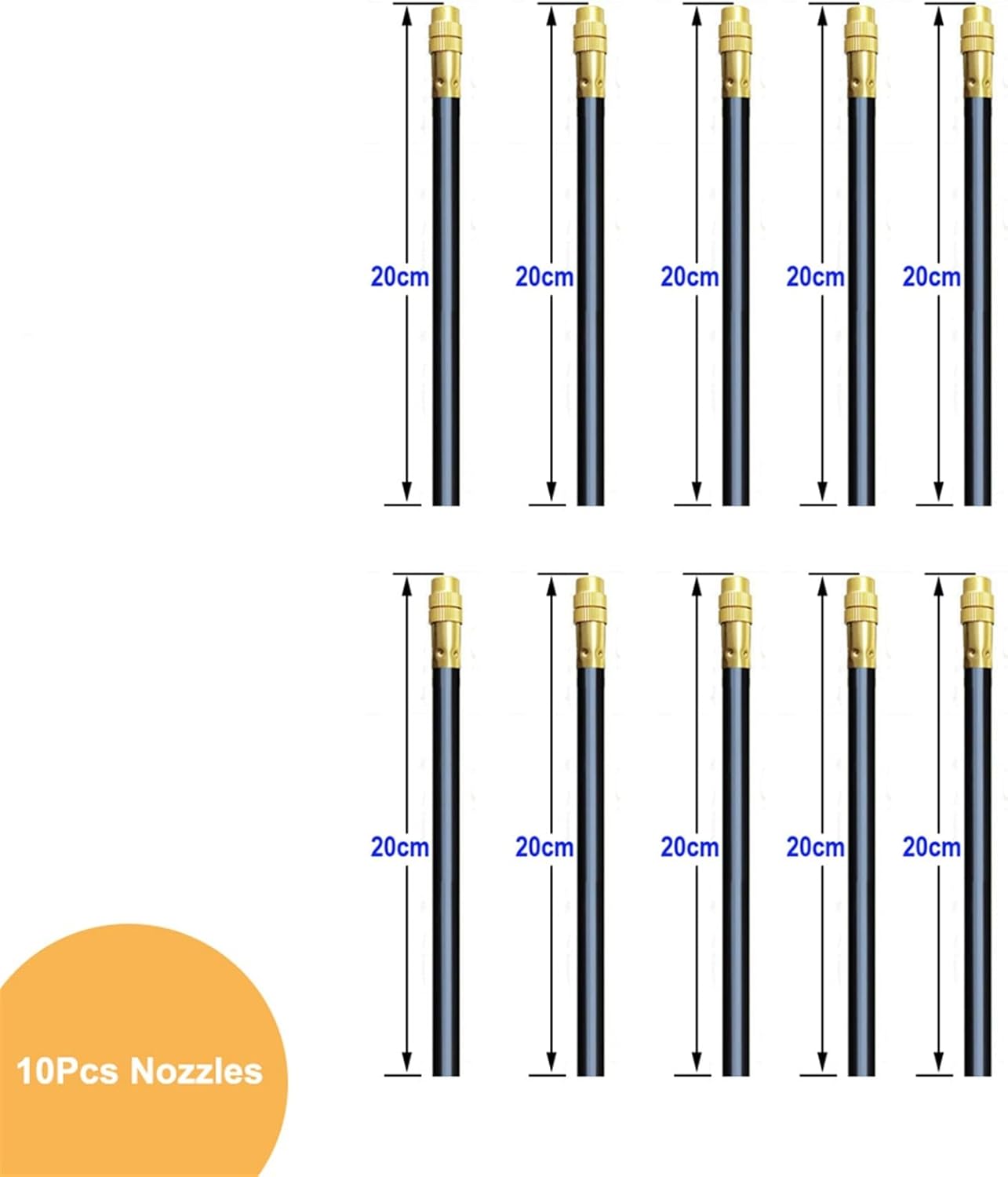 5/10pcs Adjustable Mist Sprinkler 360° Rotating Copper Sprayers 8mm Straight Push Lock Joint Garden Humidification Watering(10pcs Nozzle only)