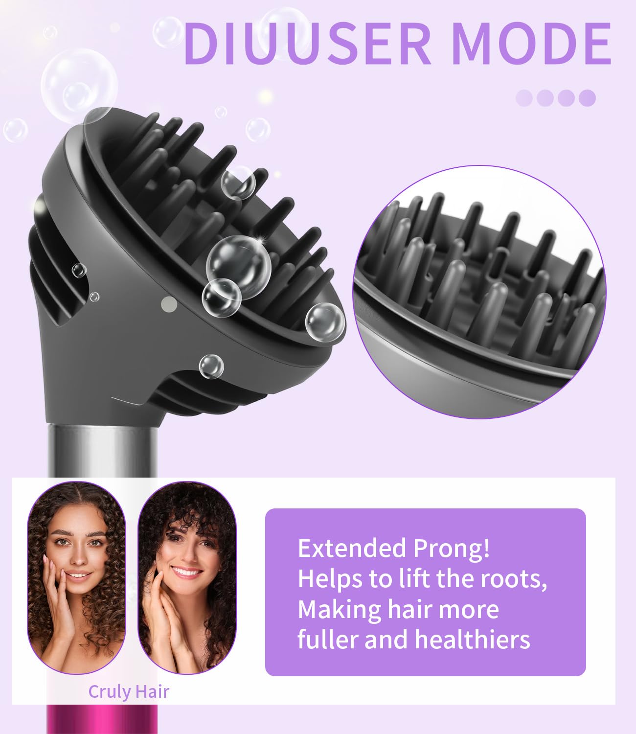 Accessori Diffusore Wave+Curl per Styler HS01 HS05 HS08 – Diffusore compatibile per Dyson Airwrap per Capelli Ricci e Volume – Accessori Styling Professionale per Asciugacapelli Ricci Naturali