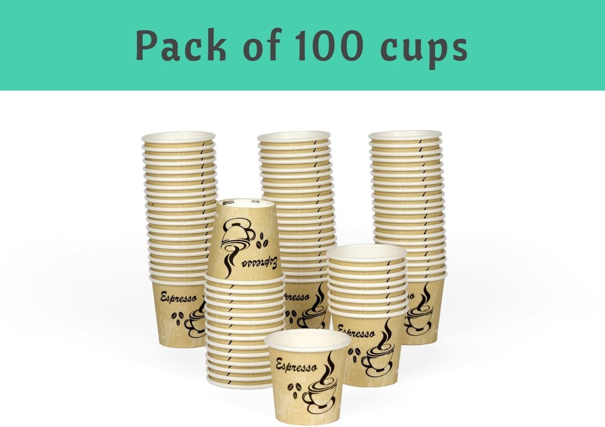 Smygoods Disposable Coffee Cups, To Go Paper Hot Cups, Classic Design (4 OZ, 100 Count) For Hot Beverages, Coffee, Tea, Espresso, Cocoa - Vasos Para Cafe - Image 4