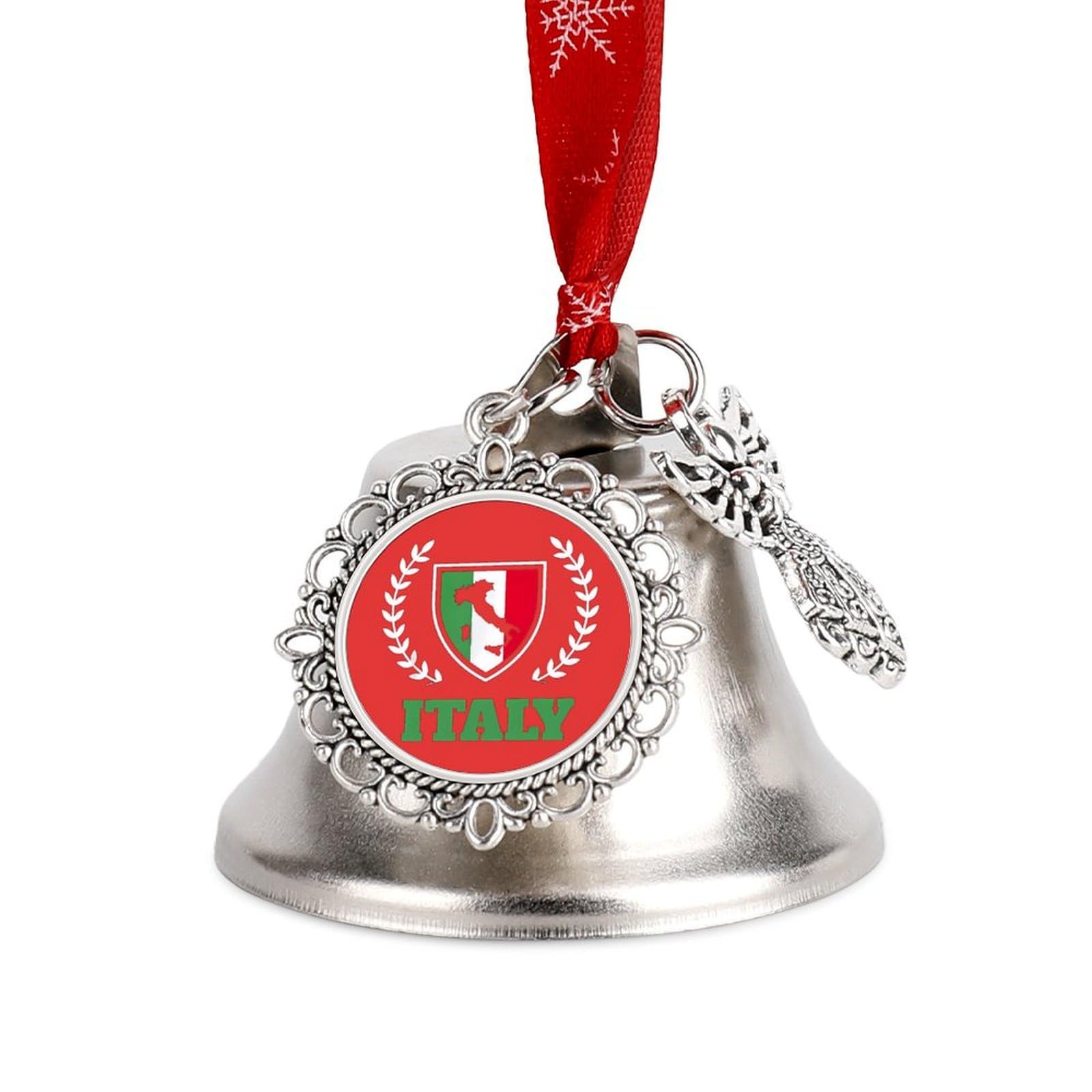 Italy Italia Flag Italian Funny Christmas Bell Ornament Cute Xmas Tree Hanging Pendant Decoration for Holidays Party