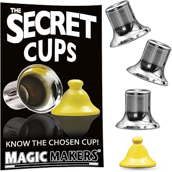 Magic Makers Secret Cups Magic Trick - 3 Cups with Yellow Pawn