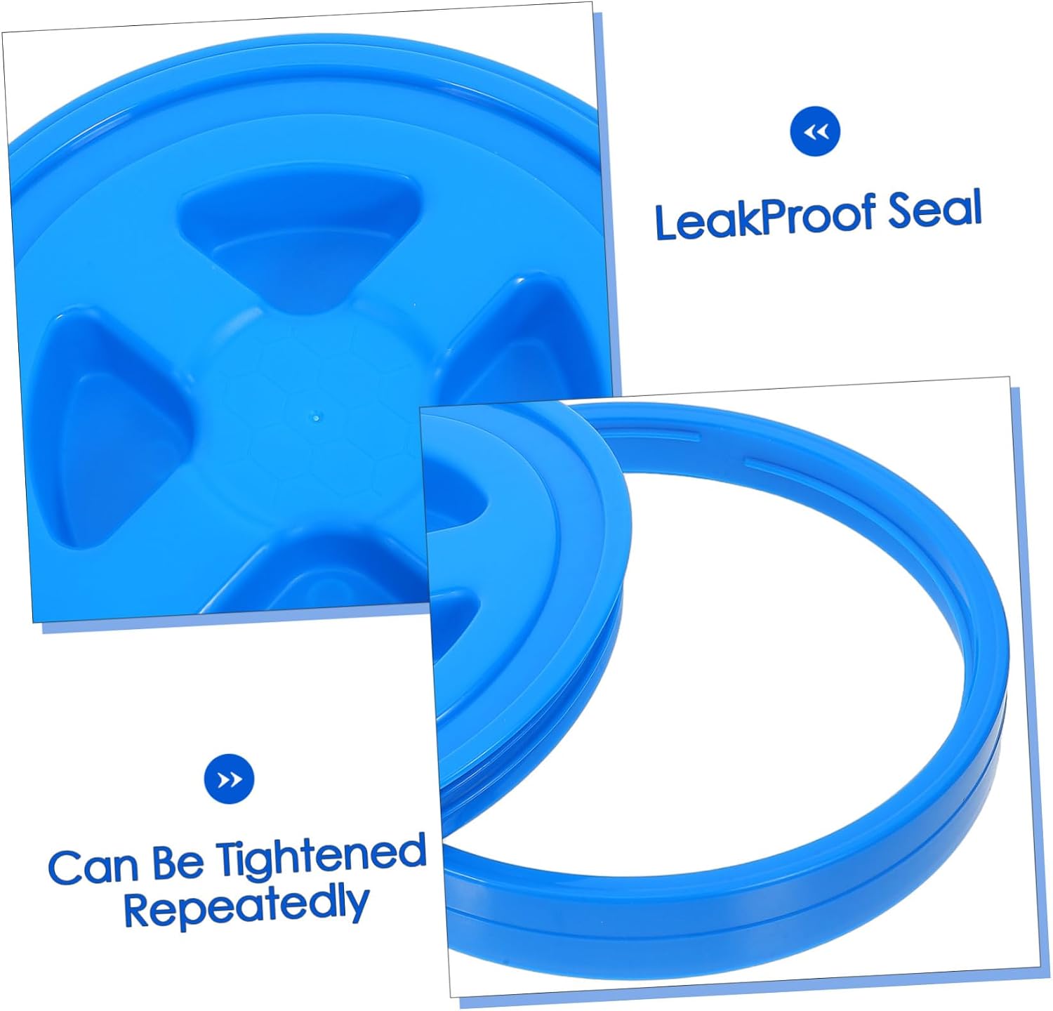 PRETYZOOM Blue Plastic Screw-top Lid for Plastic Pails and Buckets, Leakproof Airtight Seal, Compatible with Storage and Small Workshops, for Paint and Pet Food Storage Containers