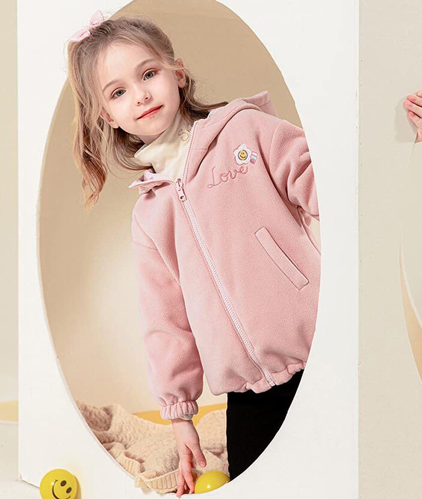 Cappotto da bambina, da indossare su entrambi i lati, per autunno, inverno e giacche calde in pile