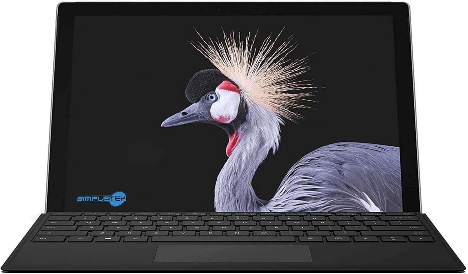 SIMPLETEK - Czarna podświetlana klawiatura - kompatybilna z Surface Pro - układ QWERTY English US z wstępnie nałożonymi naklejkami - magnetyczna (odnowiona)