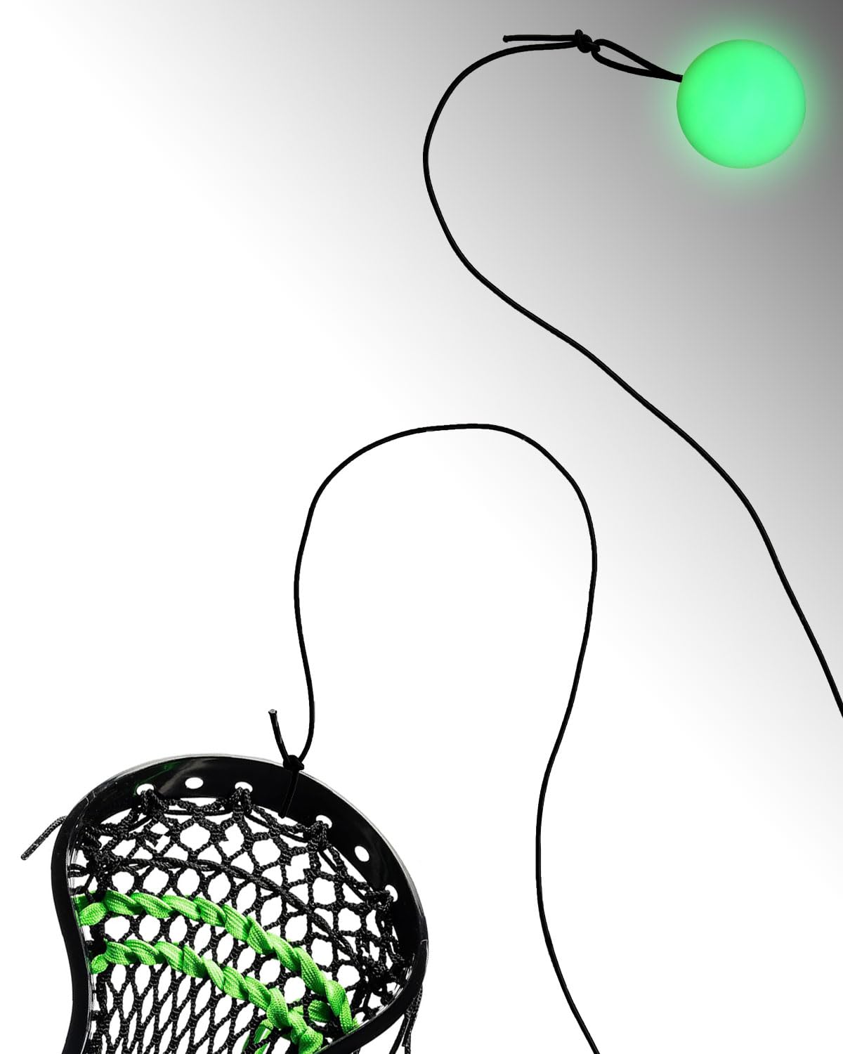 FEYRUN Lacrosse Trainer Ball with 2 Elastic Ropes, Practice CradlingTraining Equipment, Lacrosse Rebounders for Youth Players Beginners to Self Train,